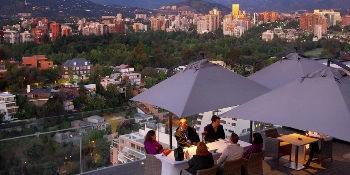 Brazil, Chile and Peru Small Group Golf Tour Vacation Package Roof Top Dining at Noi Vitacura Hotel, Santiago - PerryGolf